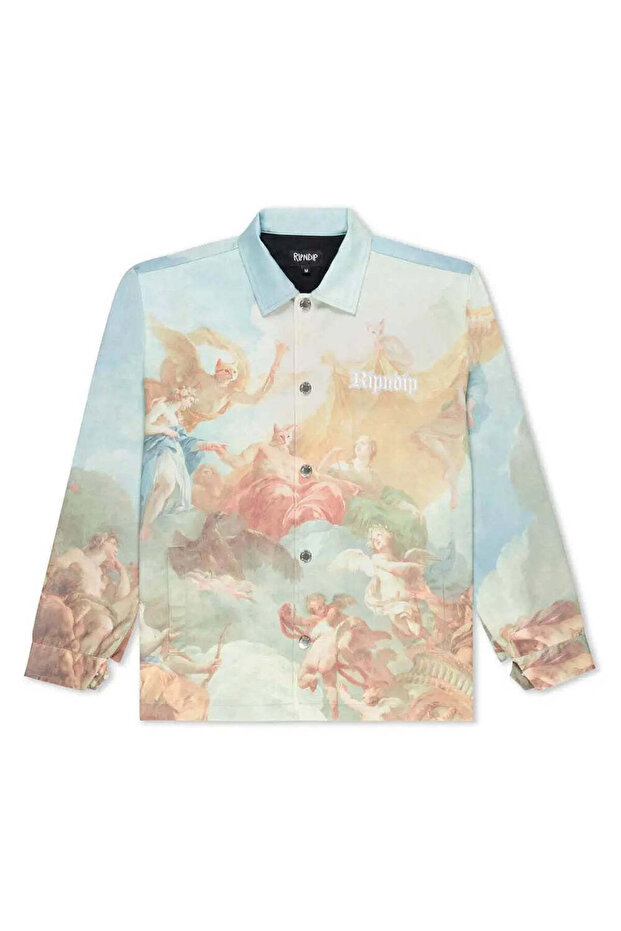 Heavens Waiting Button up Jacket - Multicolor, Polyester and Cotton Blend, Comfortable Fit