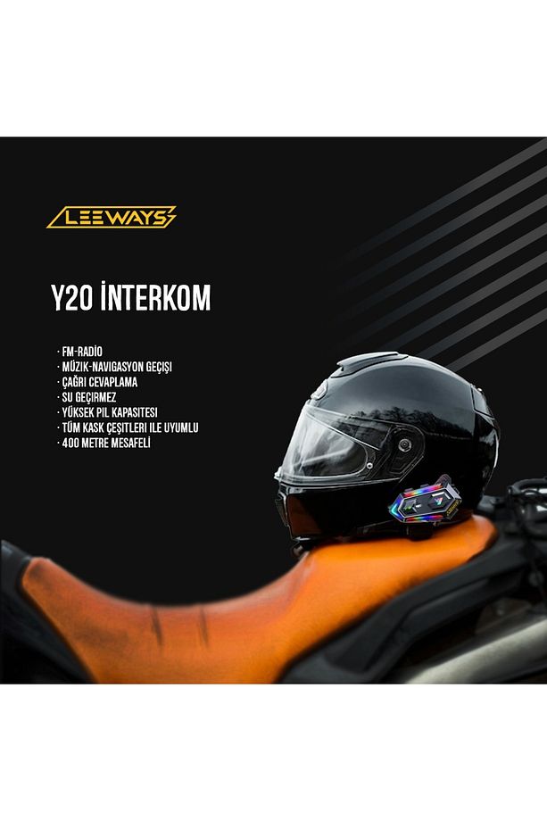 Y20 RGB Kask intercom Bluetooth Kulaklık Seti - 5