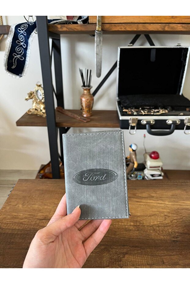 EFE LEATHER غطاء ترخيص السيارة من الجلد المخيط من Ford، حامل ترخيص السيارة، واقي ترخيص السيارة