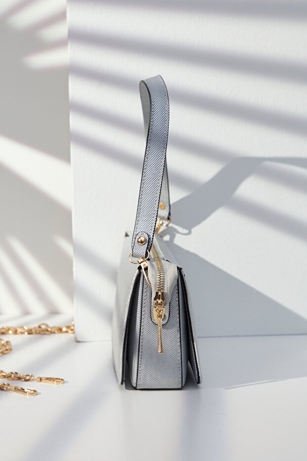 Çapraz Askılı Çanta Gümüş - 5