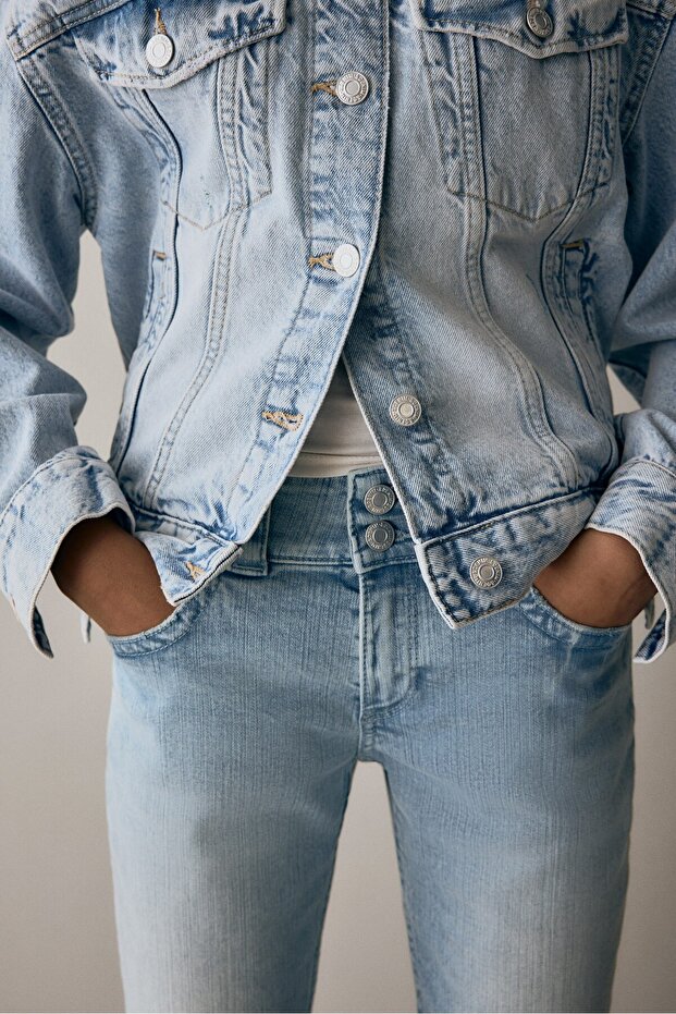 Bootcut Leg Low Jeans - 2