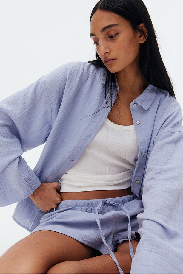 Gömlek ve Şortlu Pijama Takımı - 2