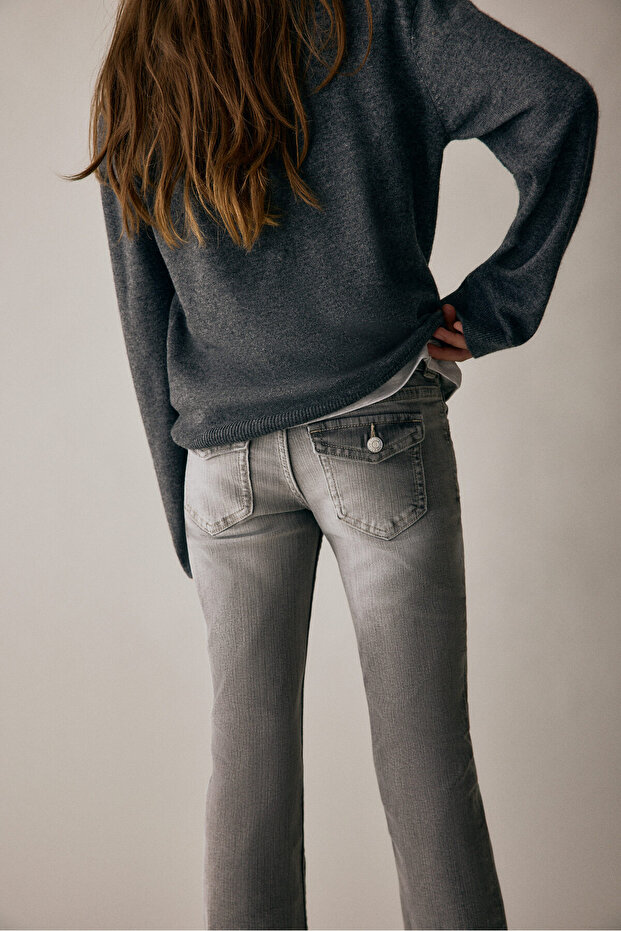 Bootcut Leg Low Jeans - 4