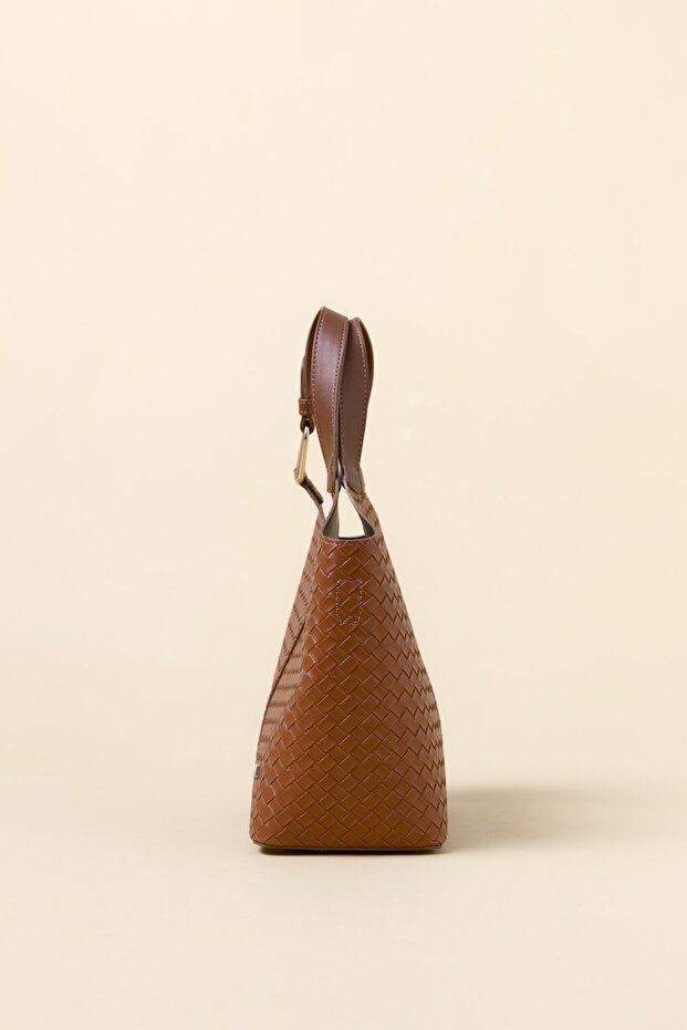 Örgülü El Çantası Taba - 2