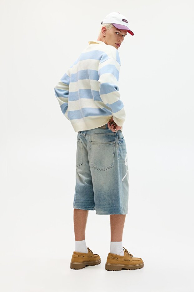 STWD super baggy denim bermuda - 5