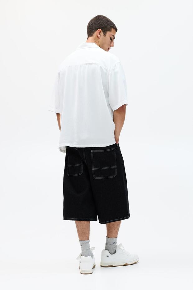 Dökümlü kısa kollu gömlek - 5