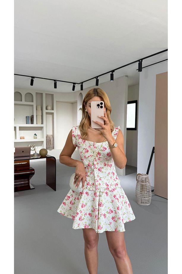 Özel Seri Çiçek Desen Çan Şort Etek - 3