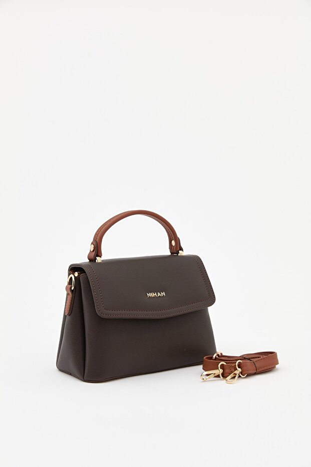Clamshell Crossbody Bag Brown
