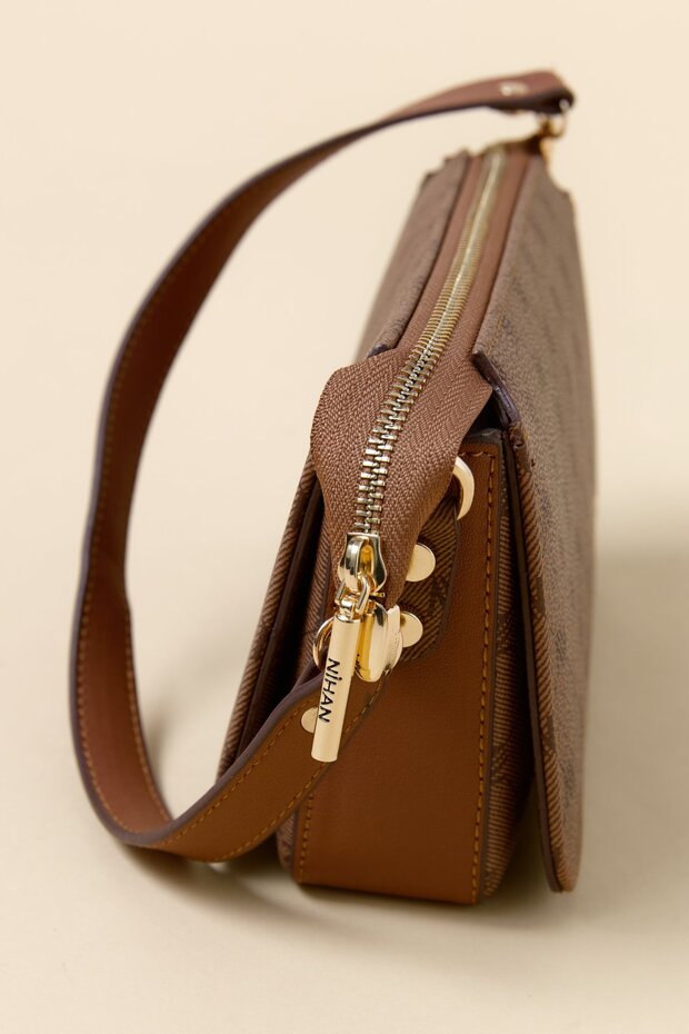 Çapraz Askılı Shopper Çanta Taba - 4