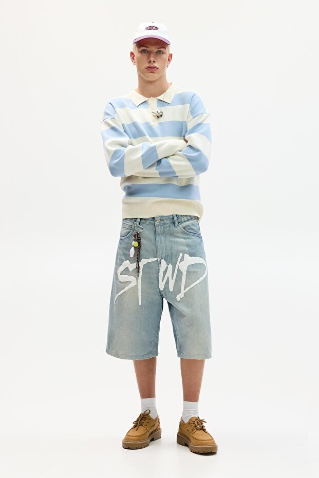 STWD super baggy denim bermuda - 2