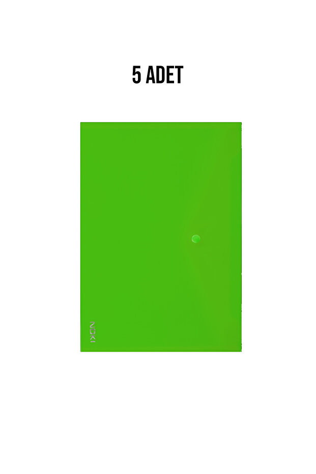 A5 Çıtçıtlı Dosya Evrak Zarfı 5 Adet Yeşil - 1