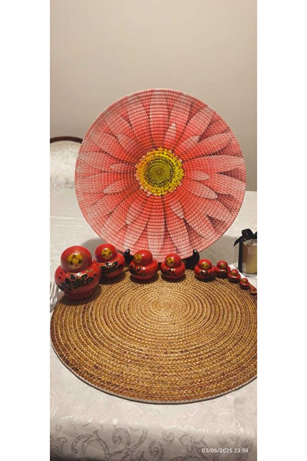 Placemat Runner 6-Piece Presentation Plate Dowry Set Knitted Plate Bottom Fireproof