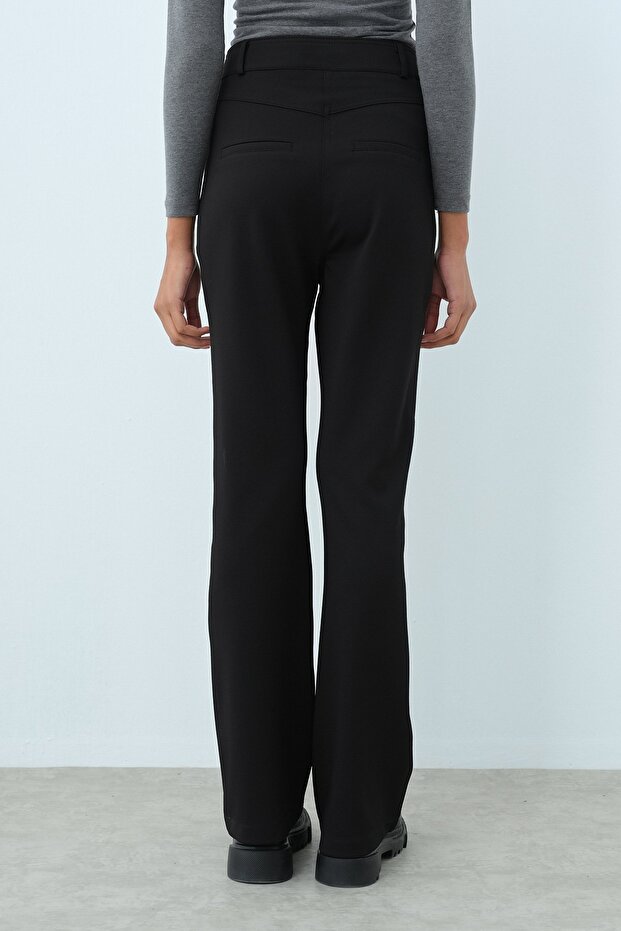 İspanyol Paça Pantolon Siyah - 3
