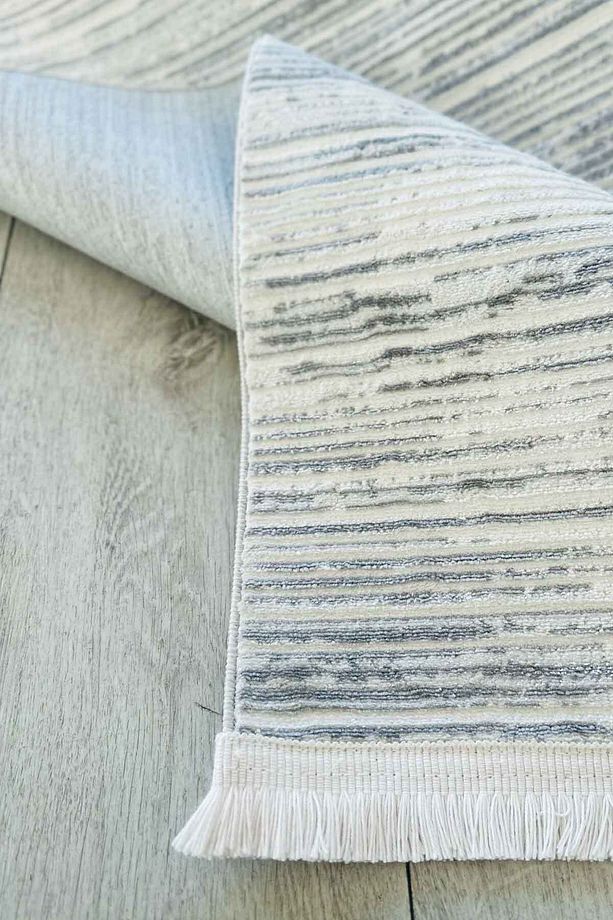 Violette Dokuma Yıkanabilir Modern Gri Salon Halısı Mutfak Halısı Yolluk - 4