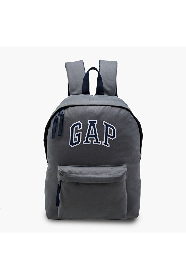 17-inch Logo Print Backpack with Adjustable Straps and Zip Closure - 43x29x11 cms