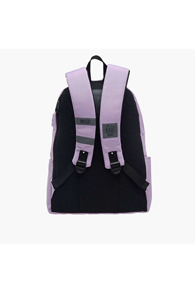 حقيبة ظهر MUST Solid بأحزمة قابلة للتعديل وسحاب للإغلاق - 32 × 17 × 42 سم - 4