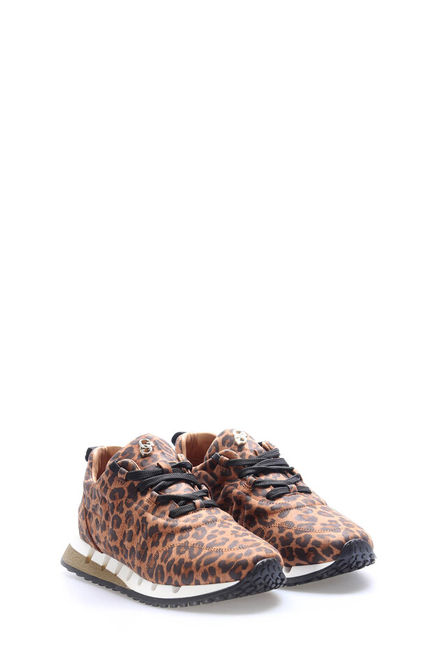 Tugerdi Leopard Genuine Leather Lace-Up Thermo Sole Quality Women's Casual Shoes Tg09167261400873