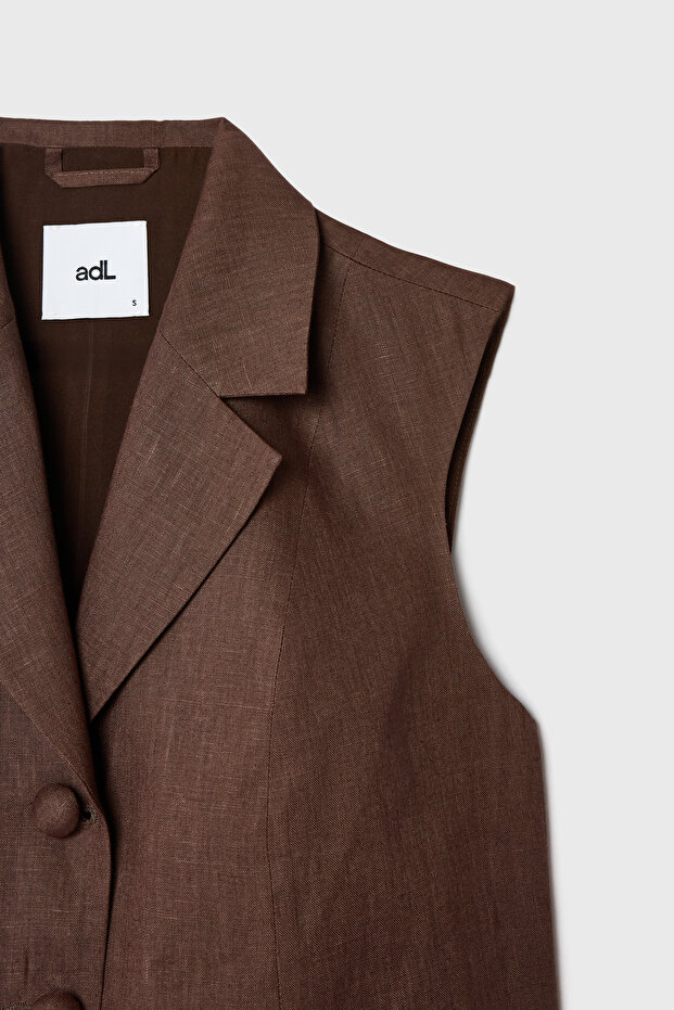 Crop Düğmeli Yelek - 7