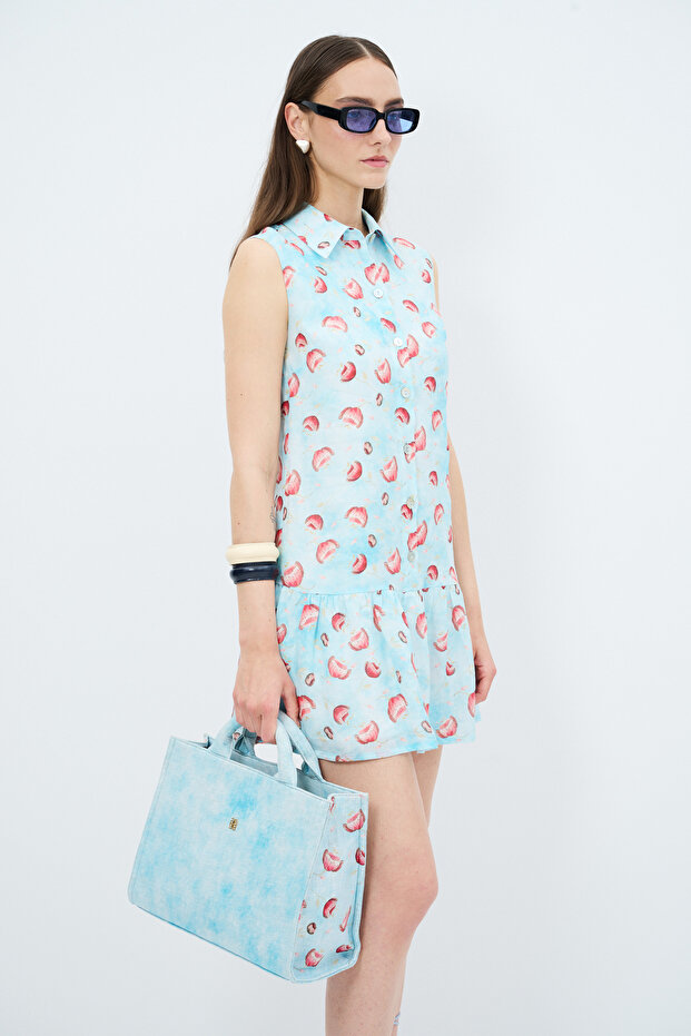 Büzgülü Mini Elbise - 5