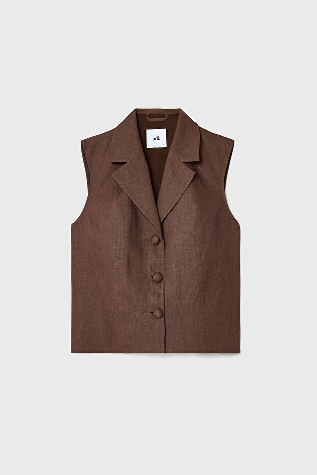 Crop Düğmeli Yelek - 6