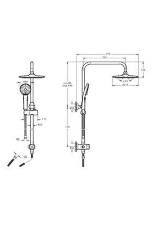 Plus 3c Rain Tepe Duş Seti, Krom A45718 - 2