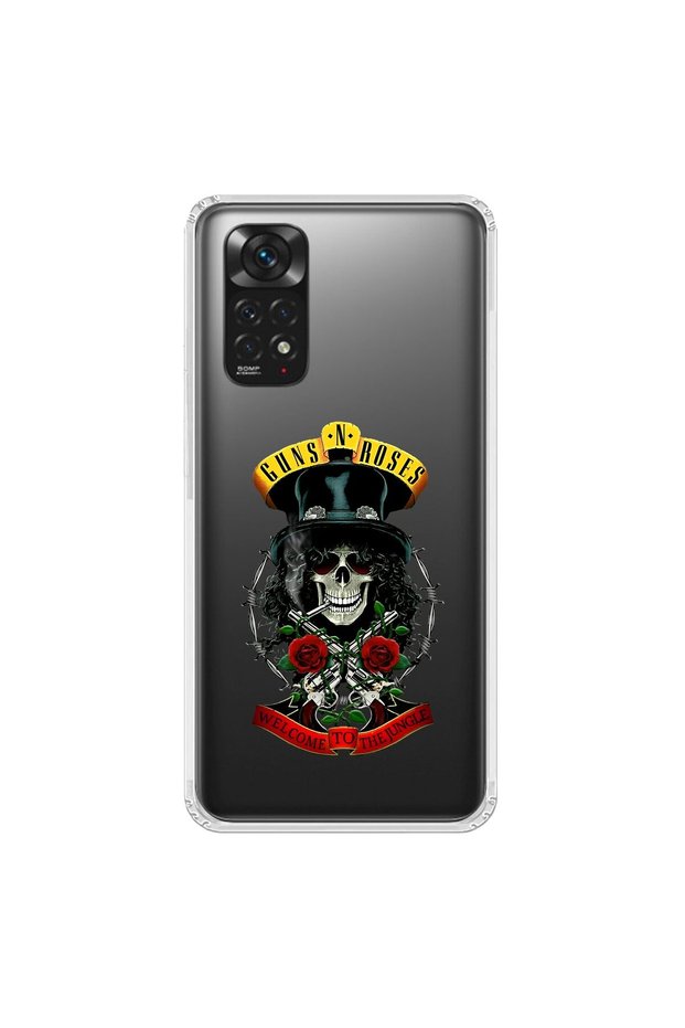 Xiaomi Redmi Note 11 Compatible Transparent Case with Guns N' Roses Design