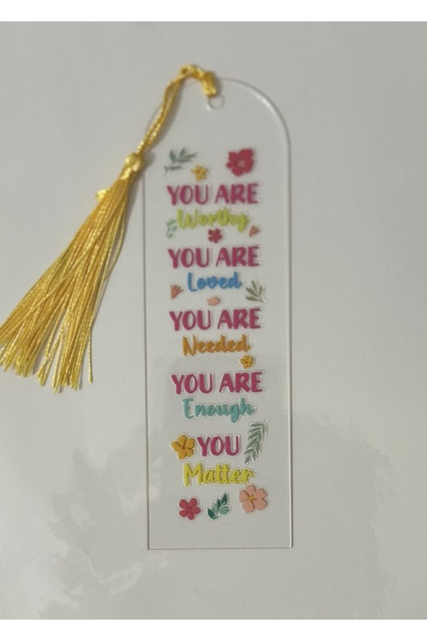 Acrylic Book Marks with Tassels Mottos 1 Piece
