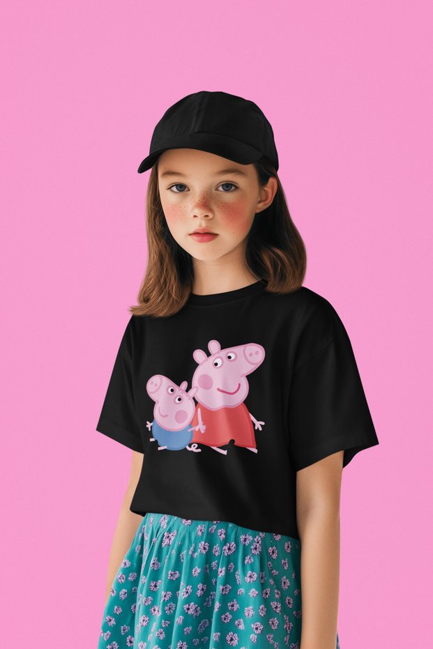 Peppa Pig Printed Unisex Cartoon Children's T-Shirt (Age 1-12)