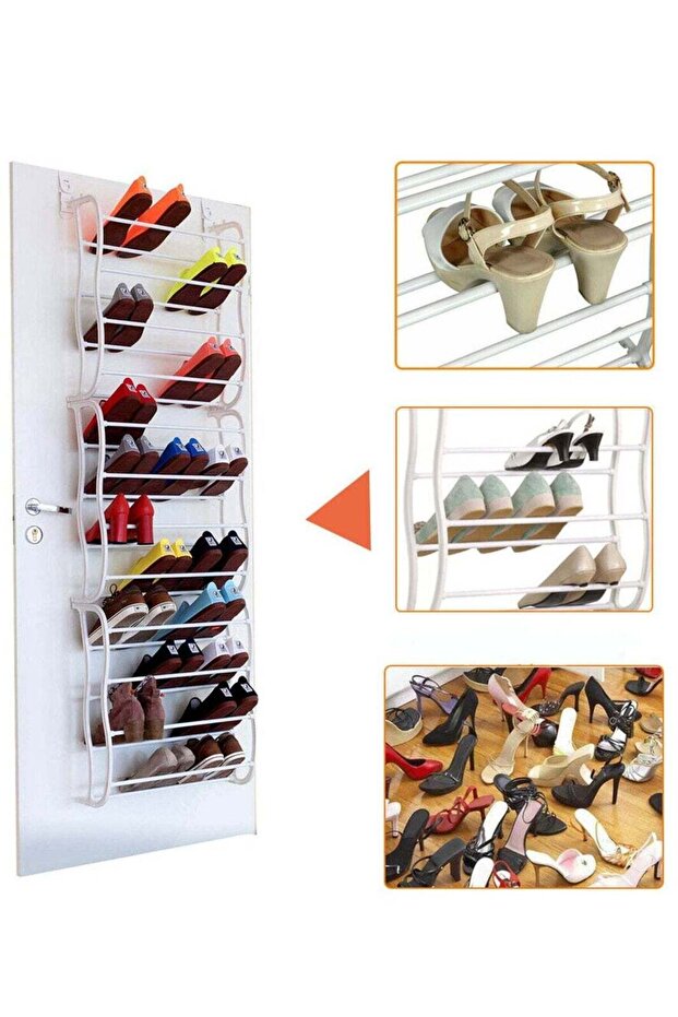 12 Layers Over The Door Shoe Organizer Shoe Rack White