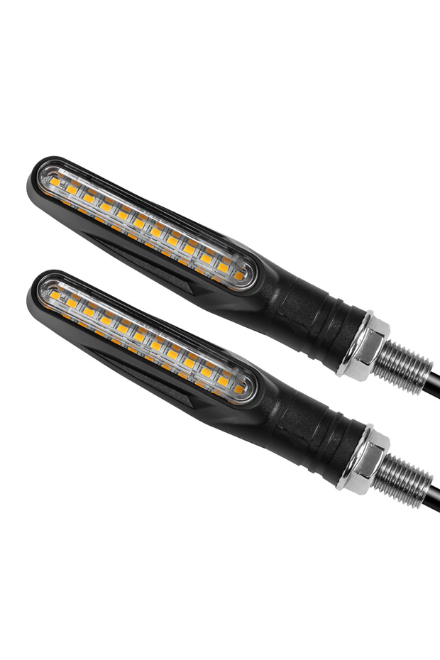 قطعتان من إشارات الانعطاف LED للدراجات النارية، مؤشرات اتجاهية وامضة، أضواء خلفية للفرامل