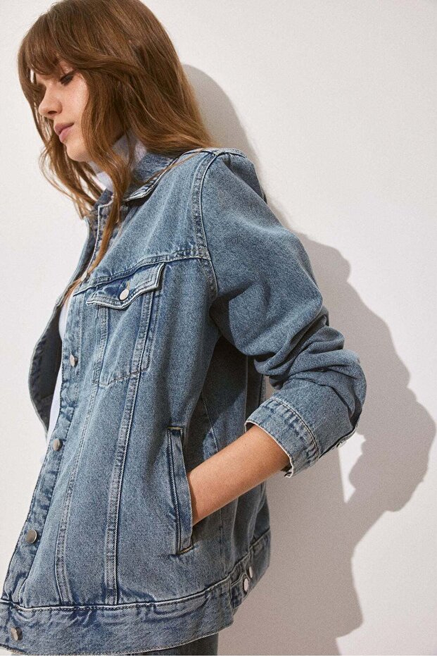 سترة جينز ببطانة كتف - 3