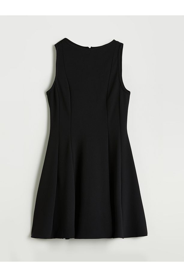 Bisiklet Yaka Peplum Mini Elbise - 5