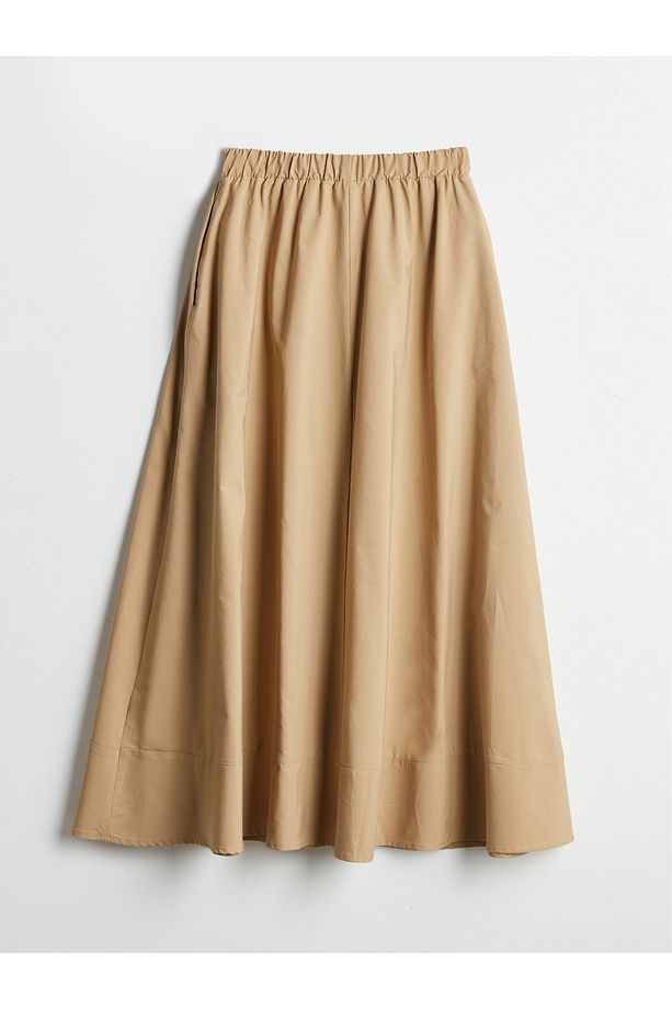 Beli Lastikli Poplin Kloş Etek - 6