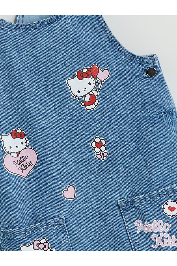 Hello Kitty Baskılı Kız Çocuk Jean Elbise - 2