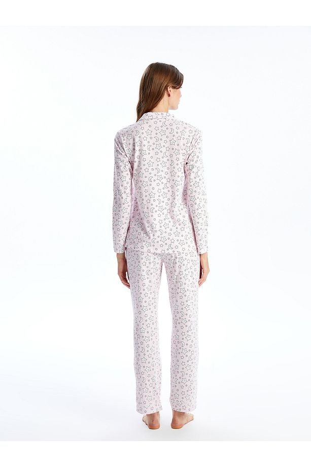 Gömlek Yaka Desenli Hamile Pijama Takımı - 4