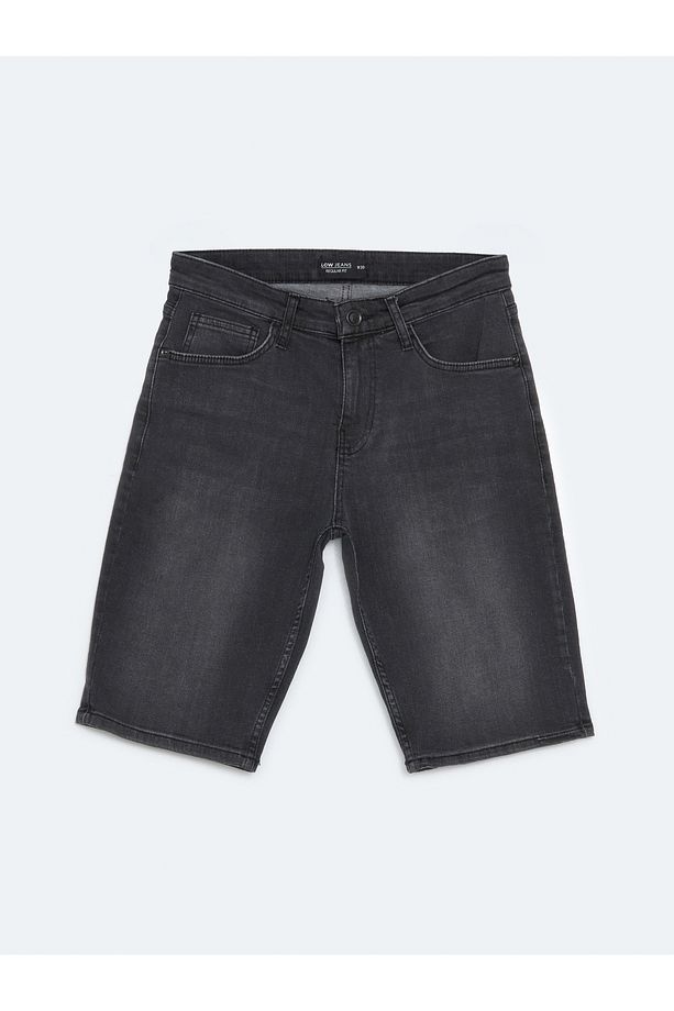 Standart Kalıp Erkek Jean Şort - 5