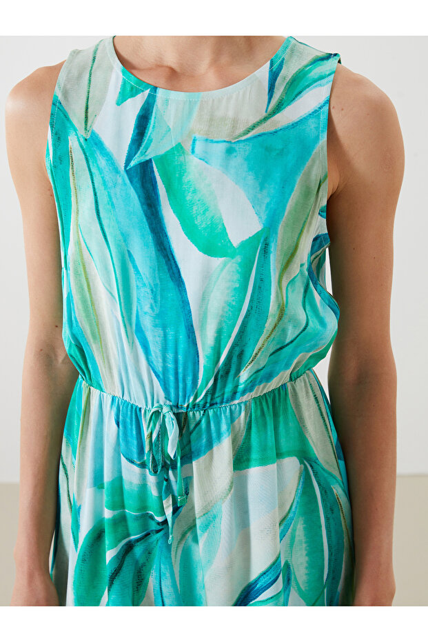 Bisiklet Yaka Desenli Kadın Elbise - 3