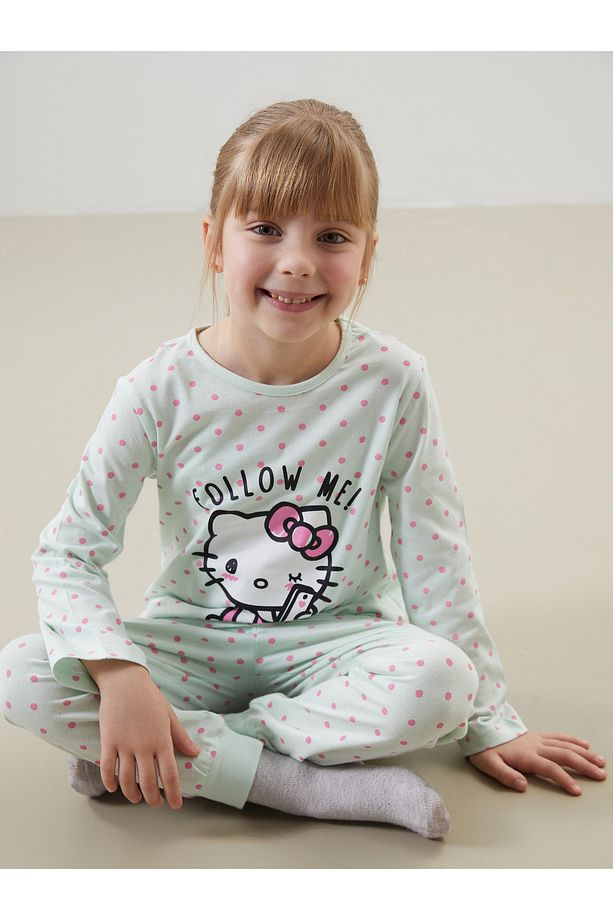 Hello Kitty Baskılı Kız Çocuk Pijama Takım - 1