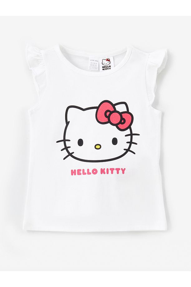 Bisiklet Yaka Hello Kitty Baskılı Kız Bebek Şortlu Pijama Takımı - 2