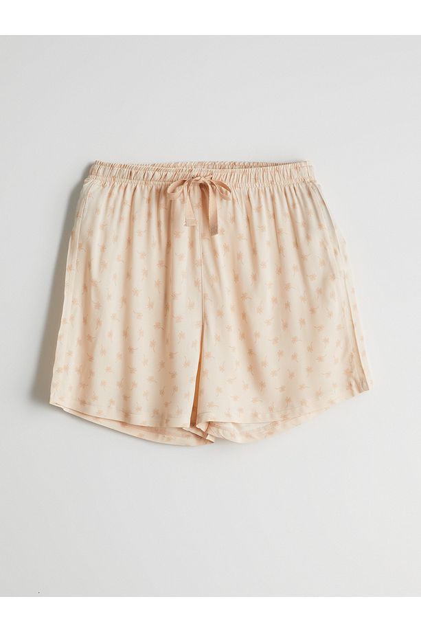 Beli Lastikli Baskılı Kadın Şort Pijama Altı - 1