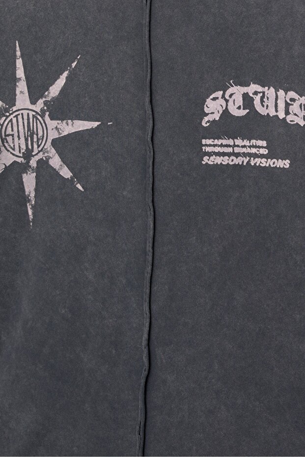 Yıpratılmış kısa kollu tişört - 6