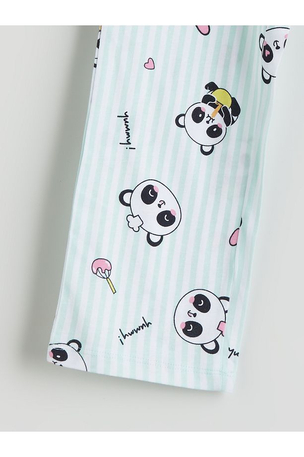 Bisiklet Yaka Kız Çocuk Pijama Takımı - 6