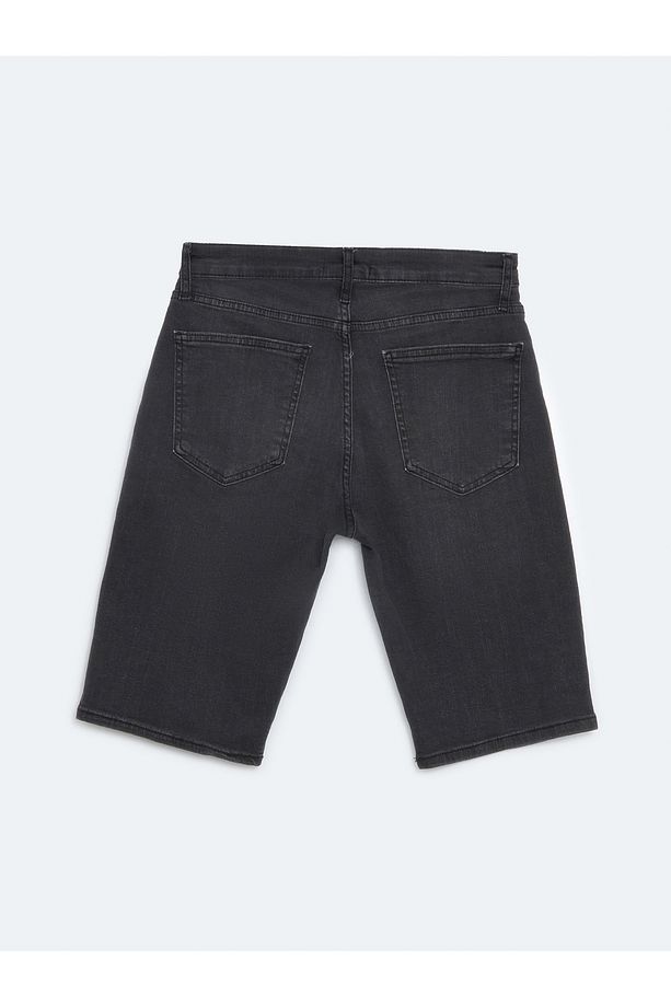 Standart Kalıp Erkek Jean Şort - 6