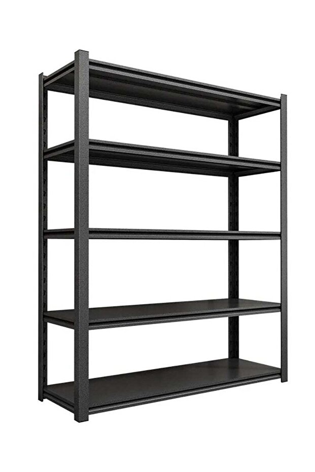 Adjustable 5-Shelf Steel Storage Rack with Wheels - 1