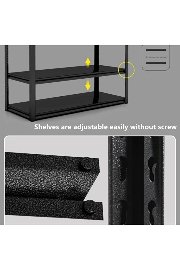 Adjustable 5-Shelf Steel Storage Rack with Wheels - 5