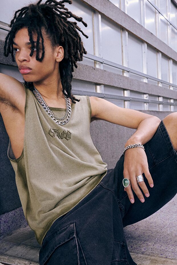 Yıkanmış STWD tank tişört - 1