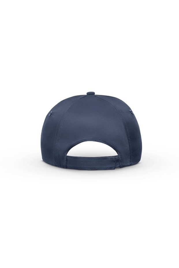 Blue polyester 6-panel cap with eyelets - 3