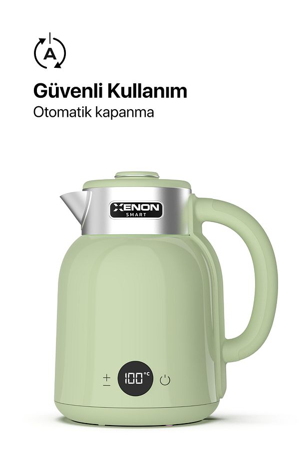 Akıllı Kettle Çelik 1.5 Lt Wi-fi 2200 W App Ile Kontrol Sesli Asistan Desteği Su Isıtıcı Yeşil X7101 - 5