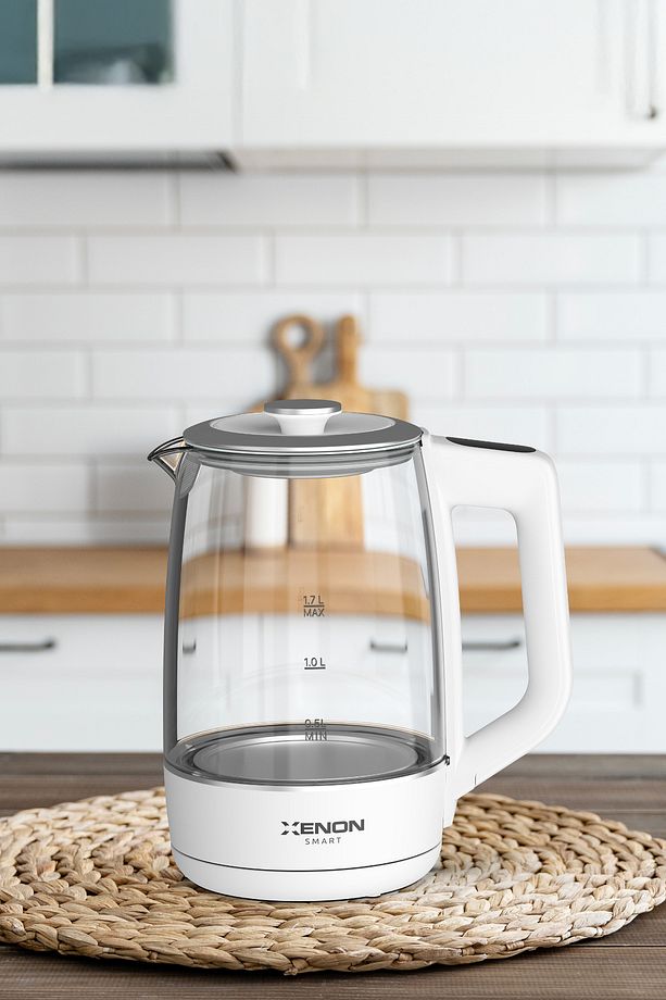 Akıllı Cam Kettle 1.7 lt Wi-Fi 2200 W App Kontrol Sesli Asistan Desteği Cam Su Isıtıcı Beyaz X7103 - 6