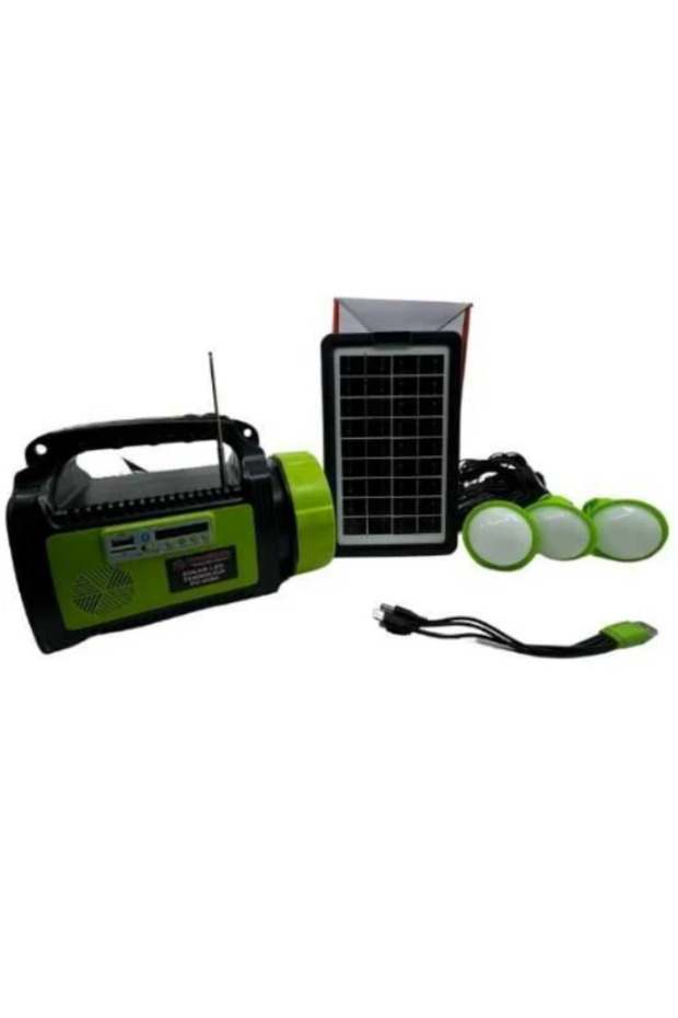 Doğa Tutkunlarına Özel Seyyar Fener ve Lamba Seti Güneş Enerjili Radyo ve Bluetooth Hoparlör - 1